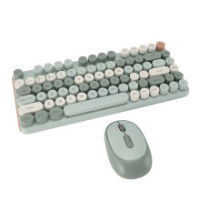 Clavier et souris sans fil combo 82 touches 2,4G Bluetooth Faible bruit Vert