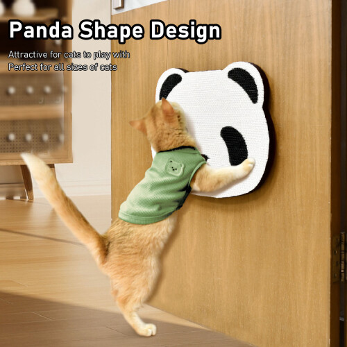 Corrugated Panda Pattern Cat Scratch Mat for Walls & Doors 2