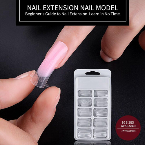 Poly Nail Gel Forms 100pcs Clear Reusable 10 Sizes Nail Extension Forms for Salon and Home Use 1