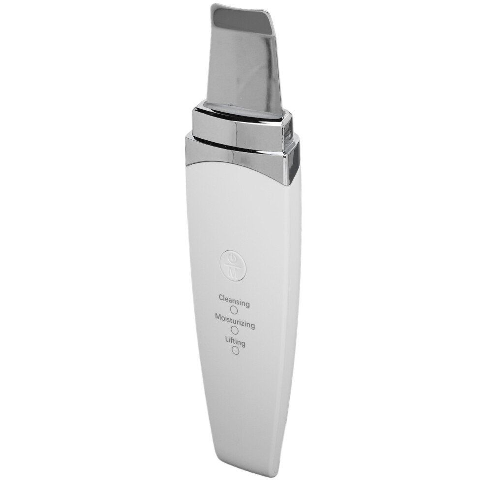 White Rechargeable Ultrasonic Skin Scrubber Peeling Machine - 350Mah,