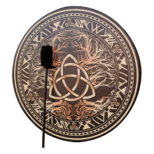 Shaman Hand Drum with Adjustable Membrane and Drum Sticks for Ethereal Music