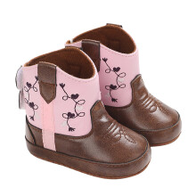 Baby Boots Leather Soft Sole Cowboy Design with NonSlip Grip and Warm Lining for Infants