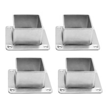 4Pcs Stainless Steel Post Base Brackets 1.5 Inch Square Deck Post Anchors for Fence and Railing