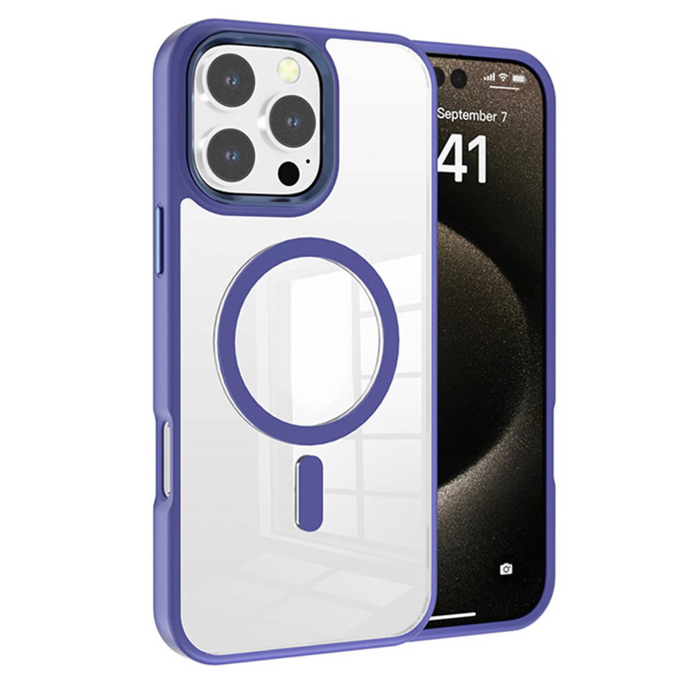 Magsafe Clear Case For Iphone 16 Pro Max, Shockproof Nonyellowing With Screen And Camera Protection, Purple 9053599225591