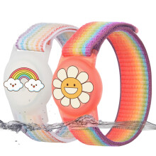 Bracelet for AirTag Kids 2 Pack Adjustable Nylon Wristband with Cartoon Design and Secure Tracking