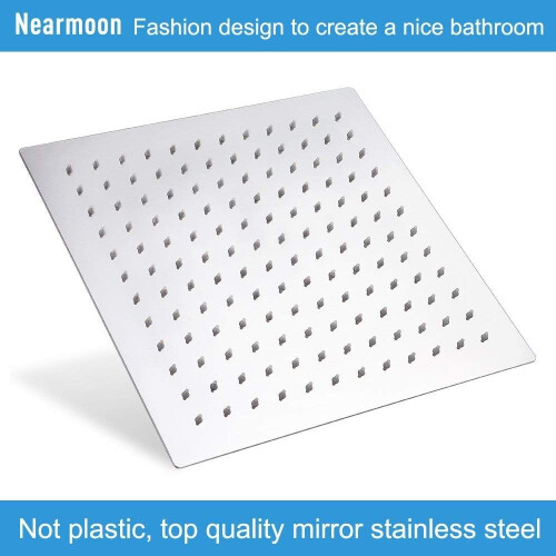 12 Inch Rainfall Shower Head with Extension Arm, Large Square Chrome for Full Body Coverage 1