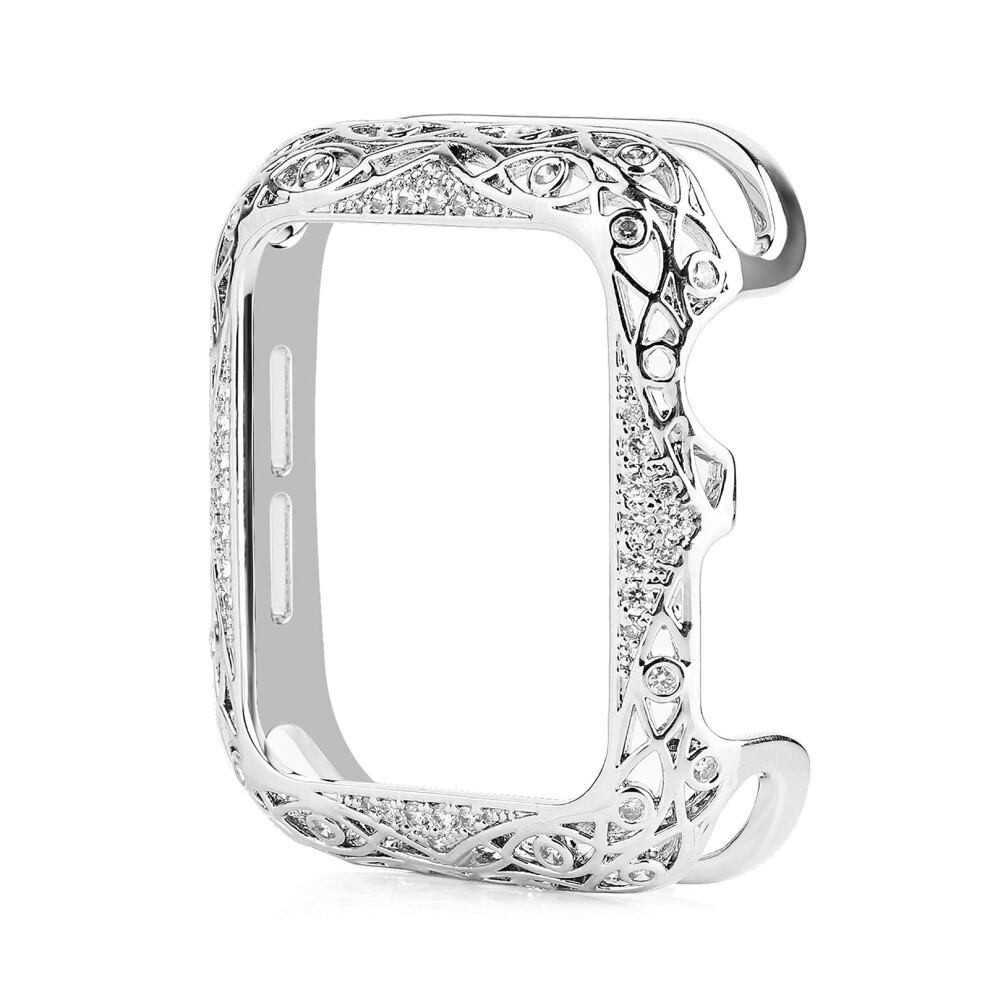 Case For Apple Watch 45/44Mm 41/42Mm Diamond Bling Metal Cover With Engraved Copper Strap 9174973738930