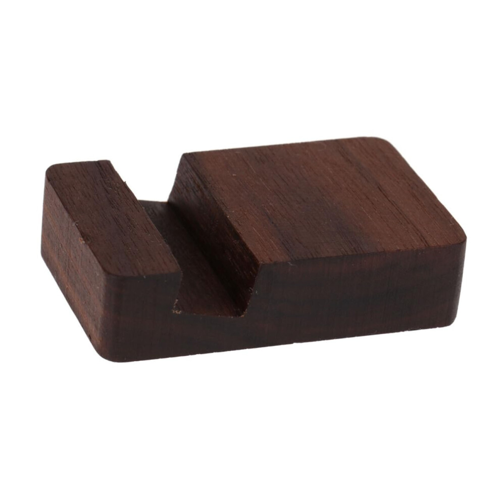 Wooden Phone Stand With Stable Viewing Angle And Dual Orientation Support For Desk Use Dark 9053599225751