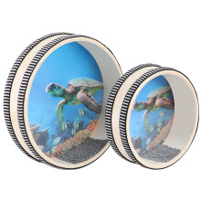 Ocean Drum Set 6 inch and 8 inch Dual Size Wave Bead Percussion for Meditation and Relaxation