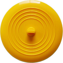 6 Inch Silicone Tub Stopper with Airtight Seal, Flat Suction Drain Plug for Bathtub and Sink (Yellow)