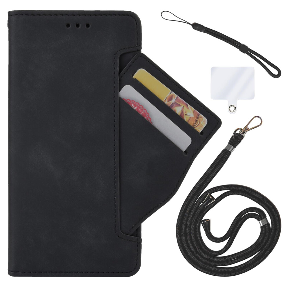 Wallet Case Magnetic Pu Leather Flip Cover With Card Holder Lanyard And Kickstand For Zte Nubia Flip 2 Black 9351714592635