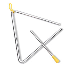 6 Inch Steel Triangle Musical Instrument with Striker for Classroom and Band