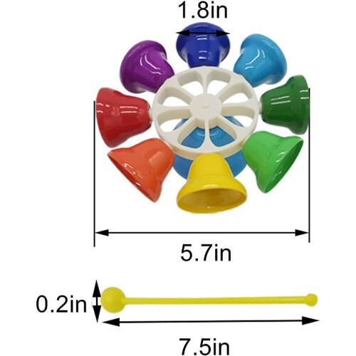Diatonic Hand Bell 5.7 Inch ColorCoded Notes Clear Tuned Tone Durable Metal for Adults 1