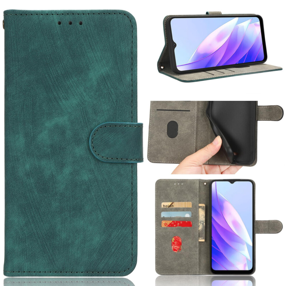 Pu Leather Wallet Case With Magnetic Lock, Flip Stand And Card Holder For Realme Gt 6 5G Green 9174973739838