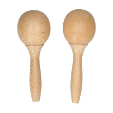 Wooden Maracas Pair Beech Wood Rumba Shaker with Clear Sound Ergonomic Grip for Music