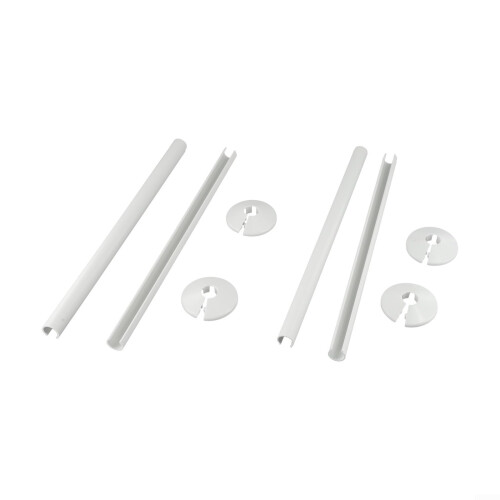 Radiator Pipe Covers and Collars Set 15mm White Adjustable Fit for Home Heating
