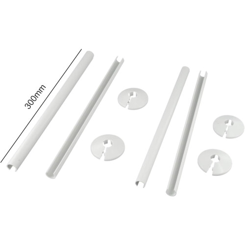 Radiator Pipe Covers and Collars Set 15mm White Adjustable Fit for Home Heating 2