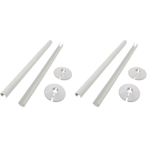 Radiator Pipe Covers and Collars Set 15mm White Adjustable Fit for Home Heating 1