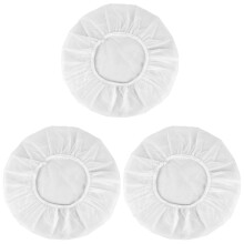 3 Pcs Reusable Waterproof Shower Cap for Women and Men, Secure Elastic Fit, White