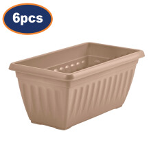 6Pcs 40cm Window Box Planters Pots Plastic Athens Flower Taupe Garden Basket