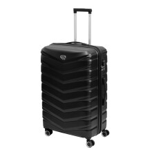 Travel Suitcase 28" Denver Black Expandable Luggage Trolley 8-Wheel Hard ABS