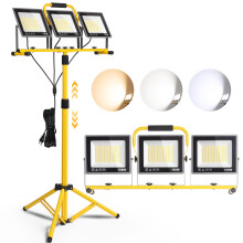 31000 Lumen LED Work Light with Stand, 3in1 Color Temp, IP66 Waterproof, 360 Adjustable Heads