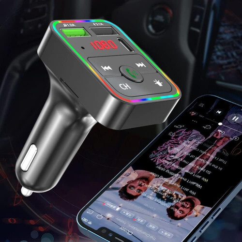 Bluetooth FM Transmitter with PD3.0 QC3.0 Fast Charging, Bluetooth 5.0 Car Adapter, Hands Calling 2