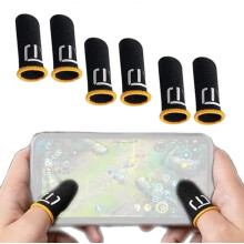 3 Pairs Black Gaming Finger Sleeves Breathable Sweatproof Ultrathin Touchscreen Mobile Gaming Gloves