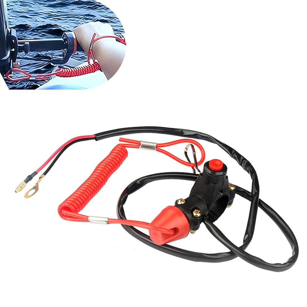 Universal Atv Kill Switch With Tether Cord, Waterproof Engine Cut Off For Boat, Dirt Bike, Quad 9113335884199