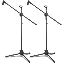 Microphone Stand Set with Adjustable Height, Dual Holders and 360 Boom Arm for Stage and Studio