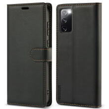 RFID Blocking PU Leather Wallet Case with Card Holder and Magnetic Protection for Samsung Galaxy S20 FE