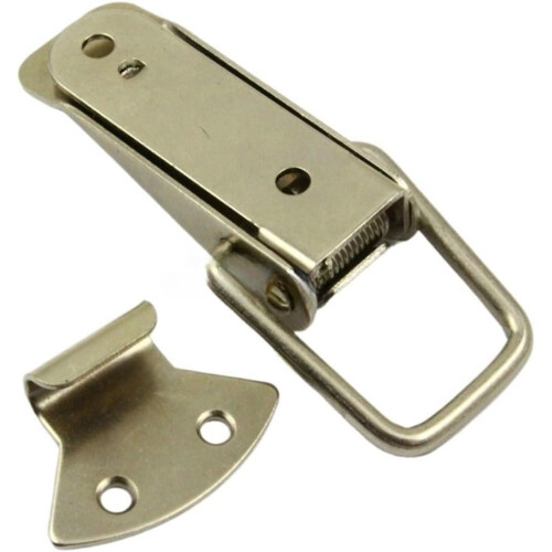 4pcs 90mm Spring Loaded Toggle Latch Hasp Nickel Coated Iron for Toolbox Chest Storage Box 2