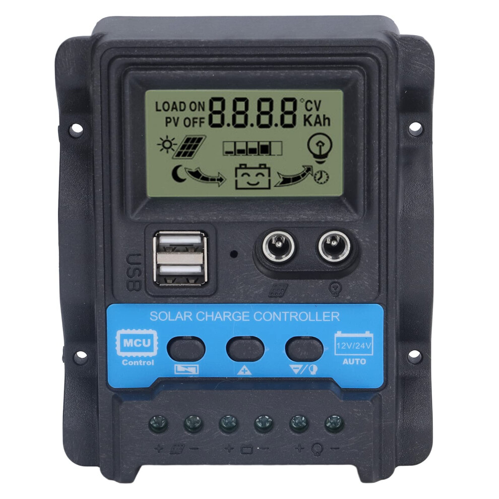 10A Solar Charge Controller Pwm Regulator 12V 24V With Dual Usb 5V And Lcd Display Efficient Energy 9455672111447
