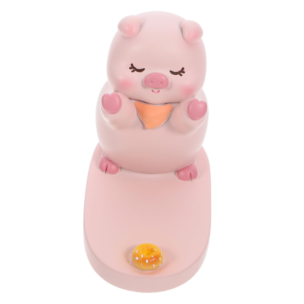Cute Pig Phone Holder Resin Desk Stand For Smartphones Stable Support For Home Office 9174973741190