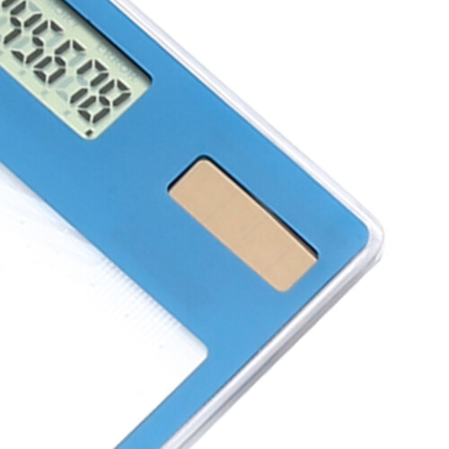 Solar Powered Touch Screen Calculator 8-Digit LCD Transparent Office School Blue 2