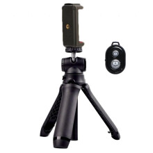 Selfie Stick Tripod 2 in 1 with 360 Rotating Cold Shoe Adjustable Aluminum Phone Tripod for Smartphone