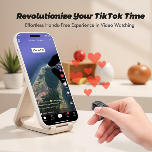 Bluetooth Remote Control Ring for Hands TikTok and Music, Wireless Page Turner for iPhone iPad, 2 Pack 2