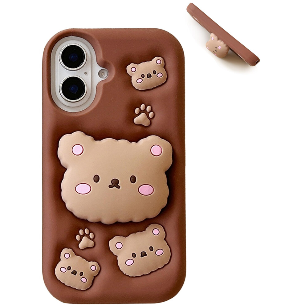 Cute Kawaii 3D Bear Pop Up Stand Grip Shockproof Silicone Phone Case Cover For Samsung Galaxy A11 Girls Teens 9169991083919