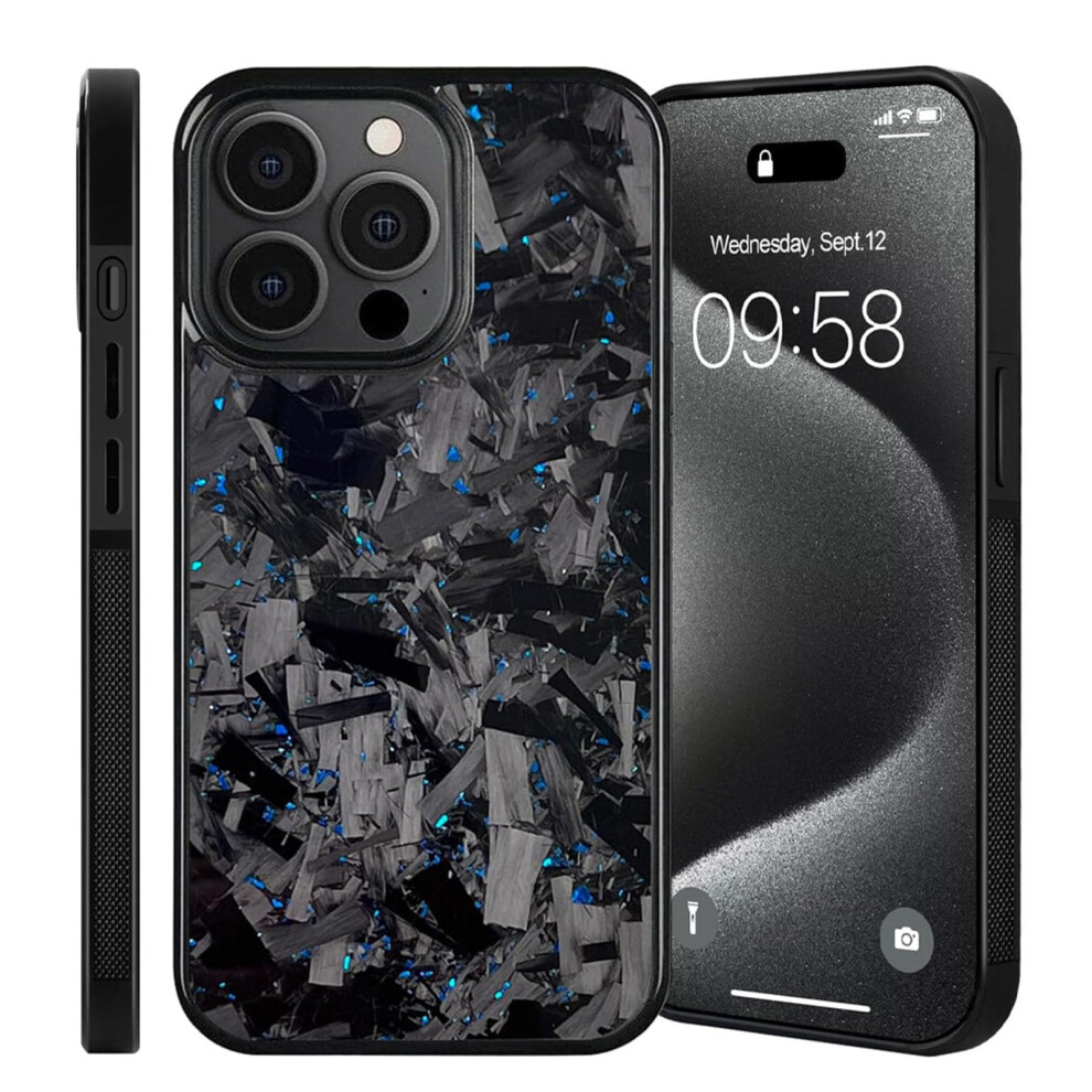 Case Forged Carbon Fiber Shockproof Full Coverage Wireless Charging For Iphone 16 Pro Max Blue 9174973742906