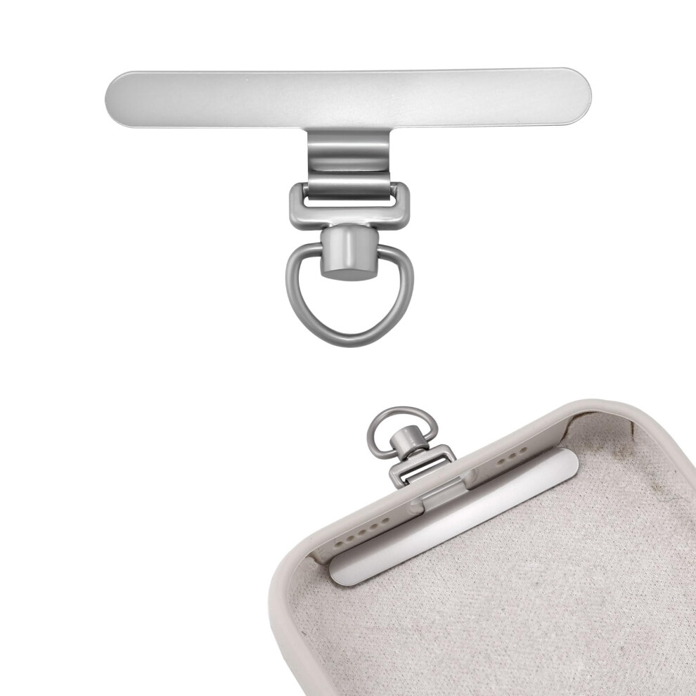 Phone Tether Tab Stainless Steel 360 Rotatable Lanyard Connector Ultrathin Strap Holder Silver 9174973742975