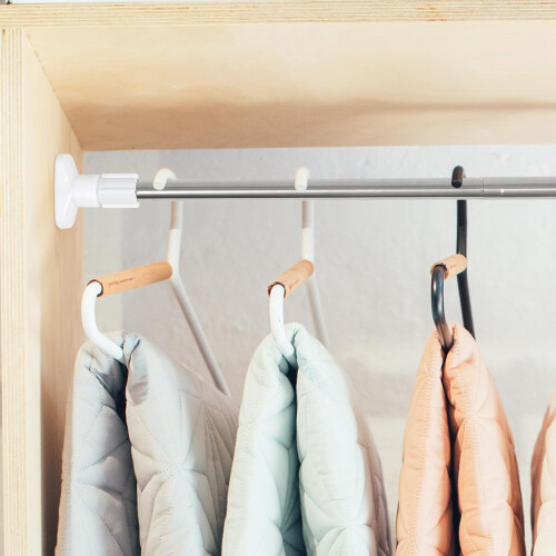 Adjustable Shower Curtain Rod and Telescopic Clothes Drying Rail, RustResistant MultiPurpose Use 2