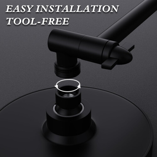 6 Inch  Pressure Rainfall Shower Head Matte Black 360 Adjustable Wide Spray Coverage 2
