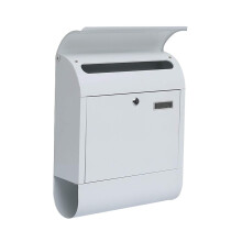 Outdoor Lockable Mailbox with Keys, Weatherproof Clamshell Design, Newspaper Rack and Viewing Window White
