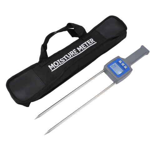 Grain Moisture Meter with Backlit LCD and Steel Probe for Accurate Wheat Corn Rice Analysis