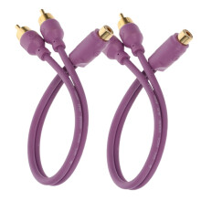 2pcs Car Audio RCA Splitter Y Cable for Amplifier and Subwoofer with Enhanced Bass and Durable Build
