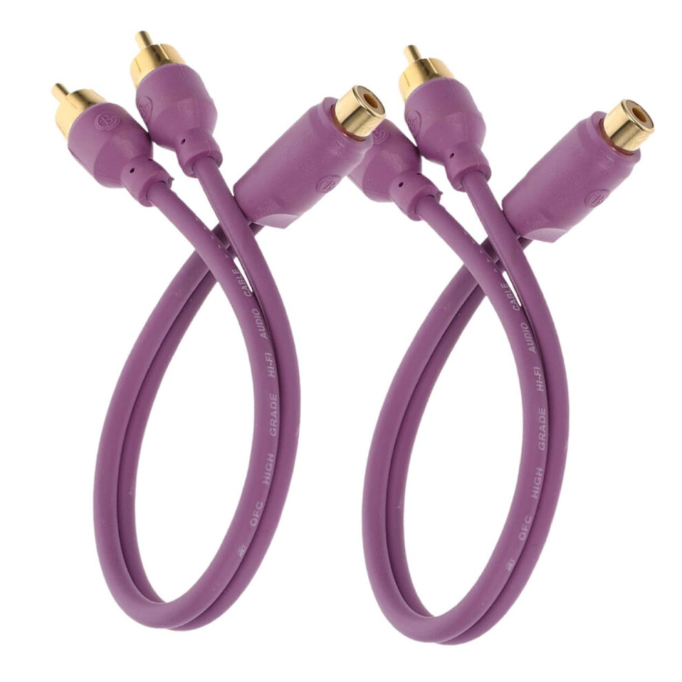 2Pcs Car Audio Rca Splitter Y Cable For Amplifier And Subwoofer With Enhanced Bass And Durable Build 9113335886452
