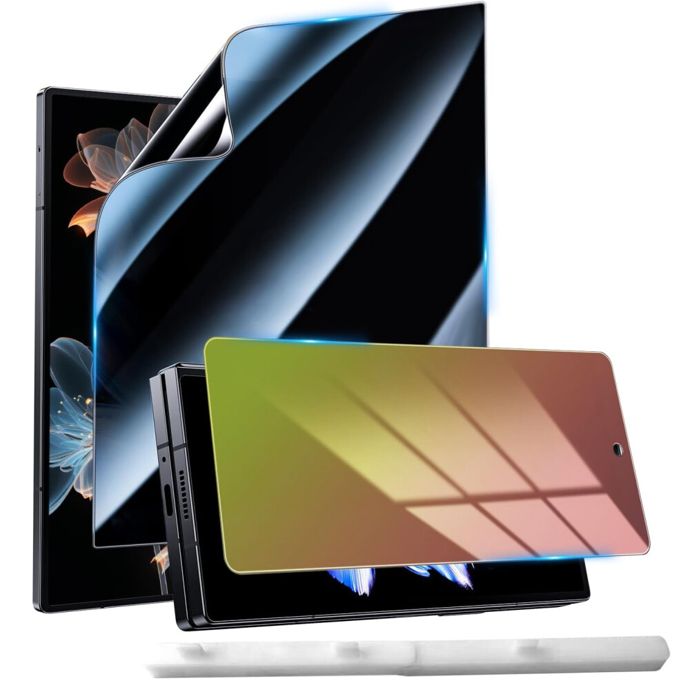 Privacy Screen Protector Gradient Color Anti Glass With Inner Tpu Anti Spy Film For Samsung Galaxy Z Fold 6 Blue/Light 9053599230106
