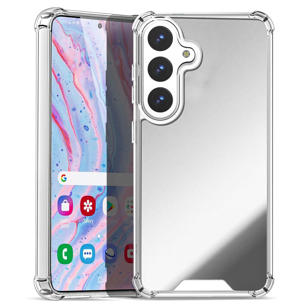 Case With Builtin Mirror Back, Slim Shockproof Glossy Makeup Cover For Women For Samsung Galaxy S25 Plus 9174973743729