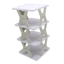 4-stöckiger faltbarer Schuhregal Grau, platzsparend, Größe 27x27x48 cm