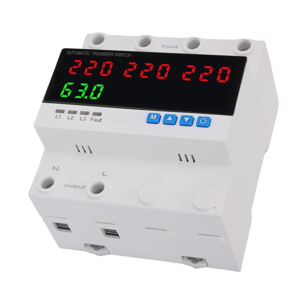 63A Three Phase Automatic Transfer Switch With Led Display, Adjustable Voltage Protection For Generator And Inverter 9169991786568